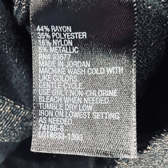 Worthington Women Cardigan Sweater Large Black Metallic Button Front Long Sleeve - Picture 7 of 10